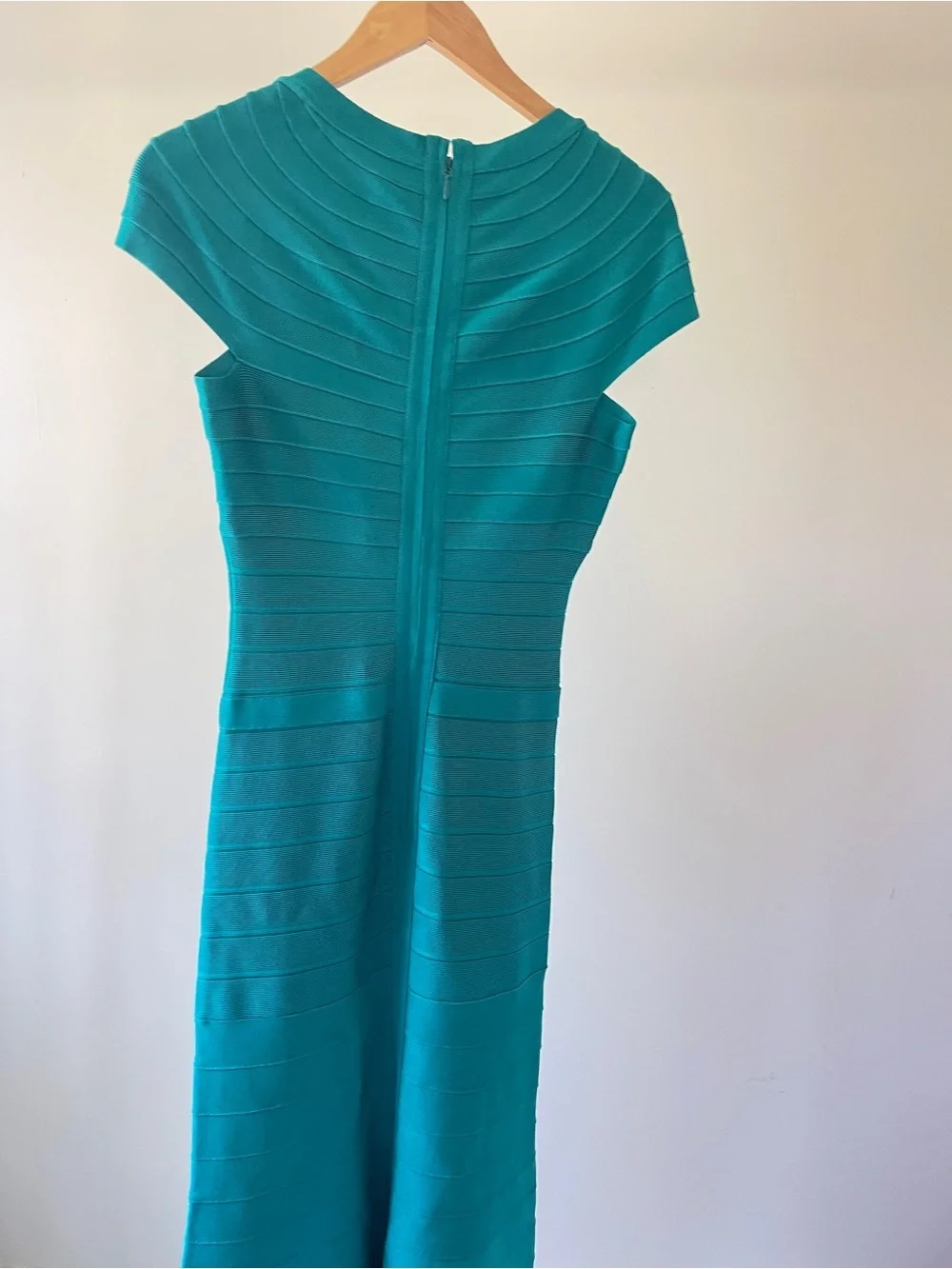 Hervé Léger Teal Bandage Maxi Dress Size M